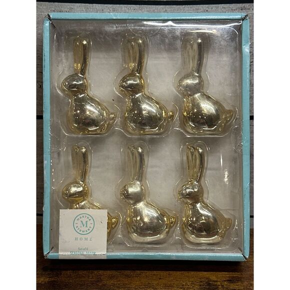 Easter Martha Stewart Gold Bunny Rabbit MINI Figurines Tabletop Decor 3.25"‎ - Picture 1 of 2